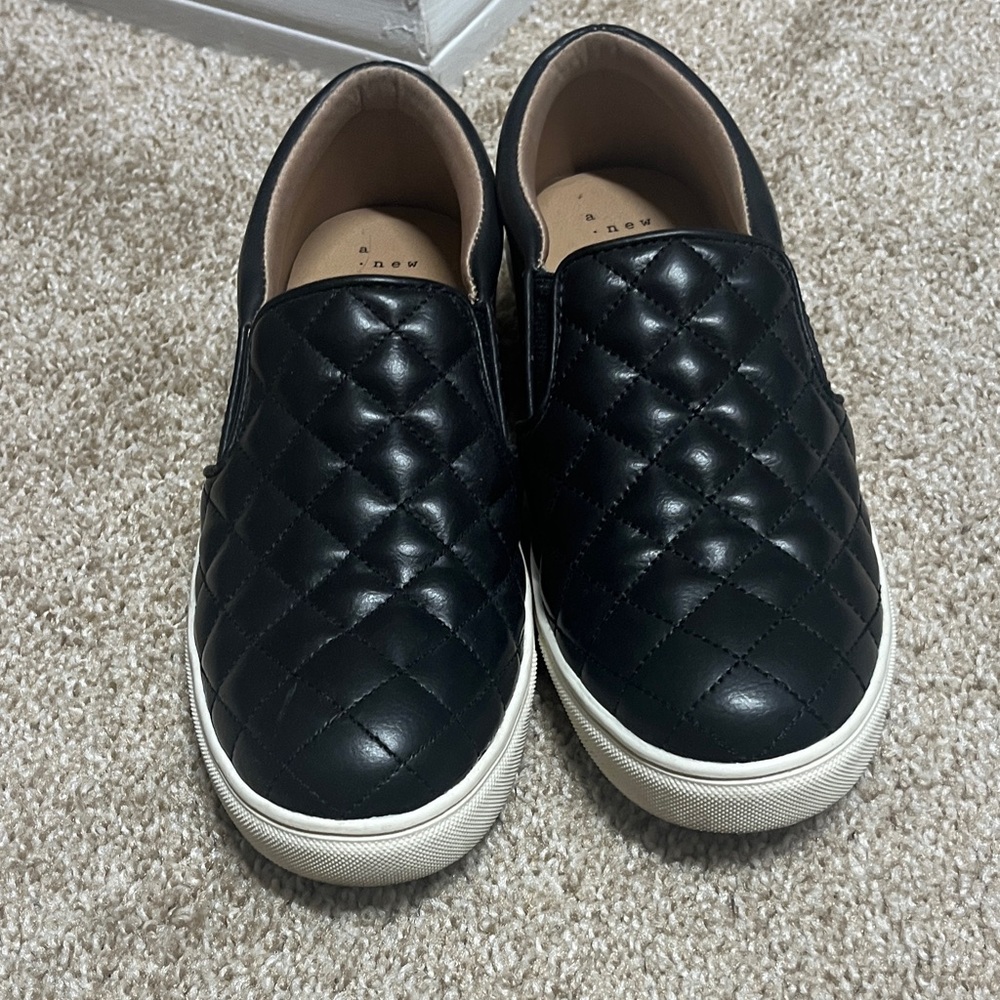 a new day Black Quilted Slip-On Loafers